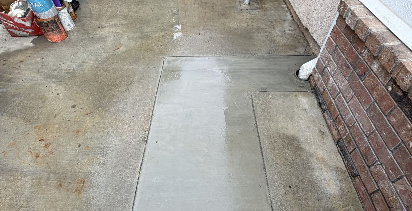 Concrete slab work at a Best Coast Plumbing repair job