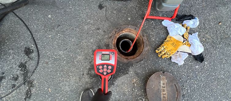 Best Coast Plumbing sewer camera inspection and line locating at a local home